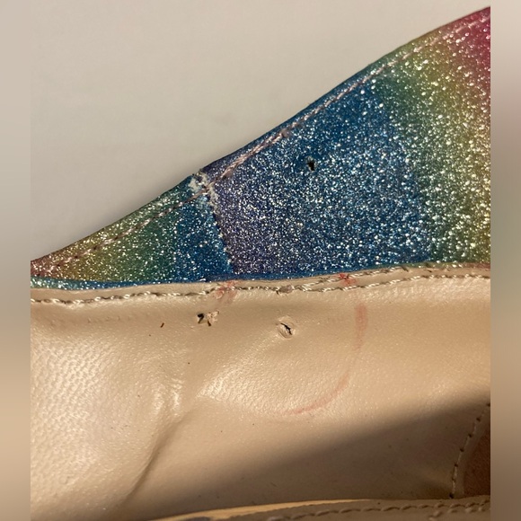 Anne Michelle Glitter Pumps Rainbow Heels Pointed Toe HIBISCUS Stilletos sz 7 - Picture 14 of 16